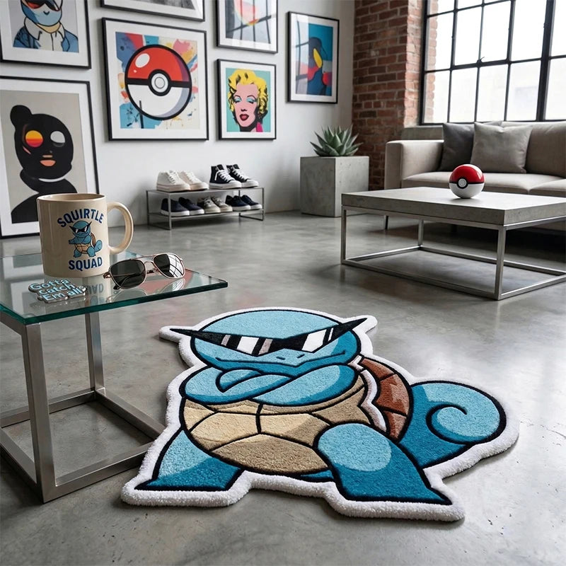 Squirtle Pokemon Rug Polyester Soft Area Carpet