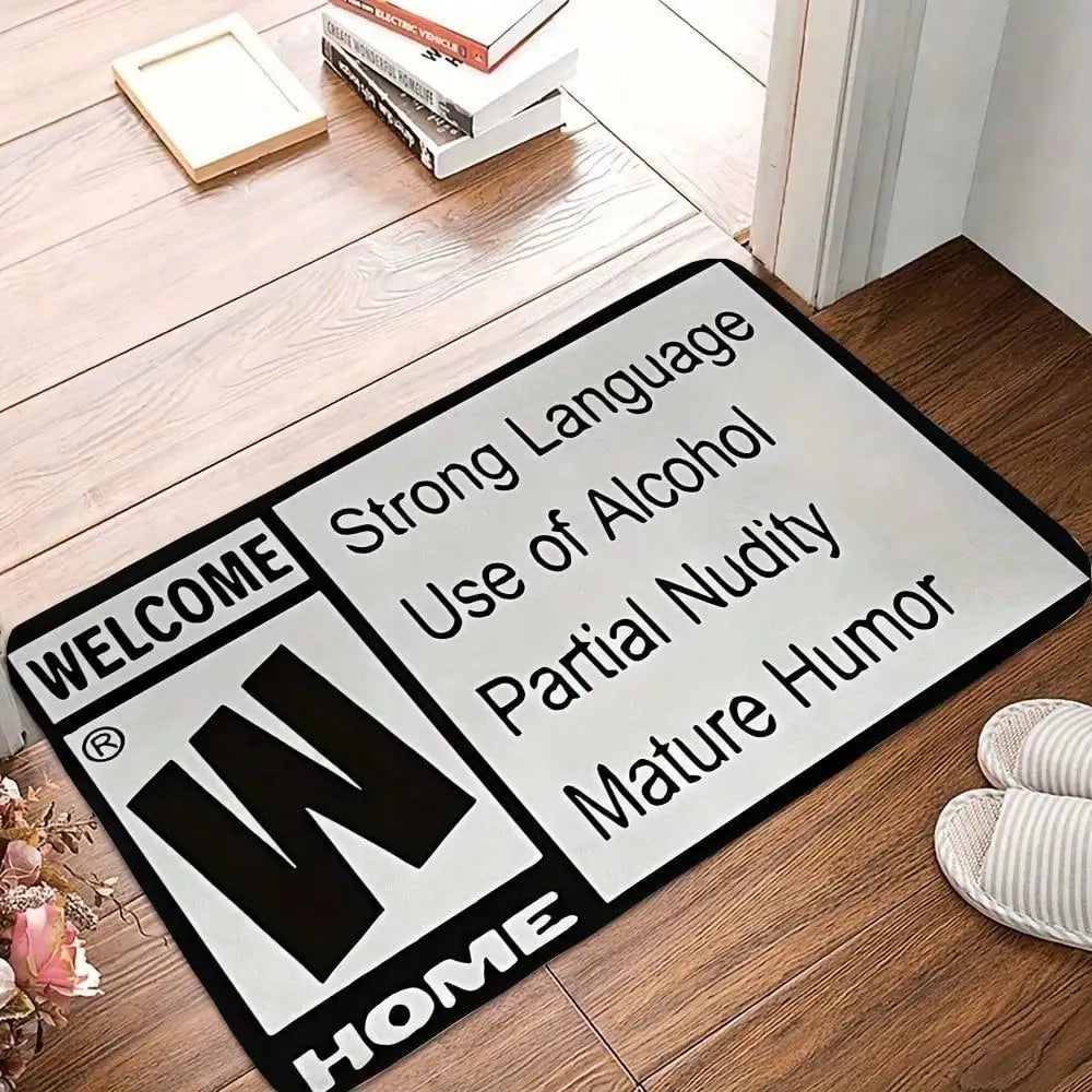 Funny Doormat Gamer Welcome Mat Non-Slip Absorbent Rug Video Game Rating