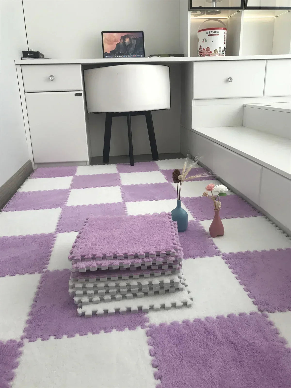 Soft Plush Rug Play Mat Puzzle Carpet Warm Playmat Interlocking Exercise Tiles Floor Carpet