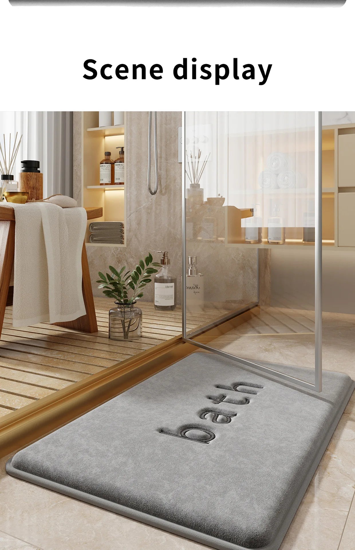 Bath Mats Simple Solid Color Super Soft Rebound Water Absorbent Quick Drying Foot Mat Bathroom Rug Shower Room Doormat