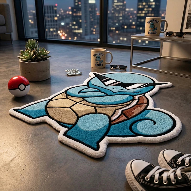 Squirtle Pokemon Rug Polyester Soft Area Carpet