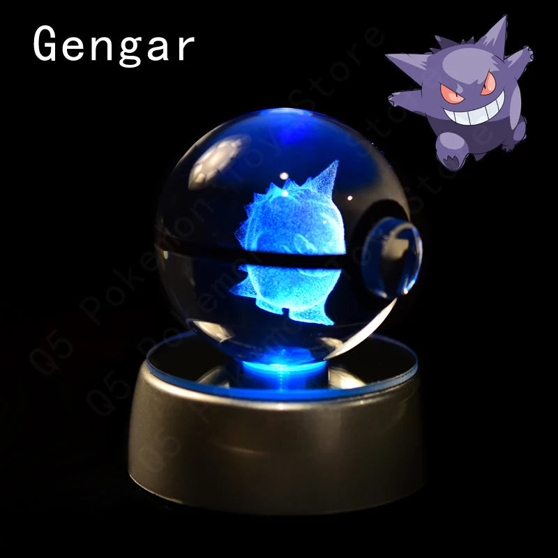 Pokemon Crystal Ball 3D Night Light With Lamp Base