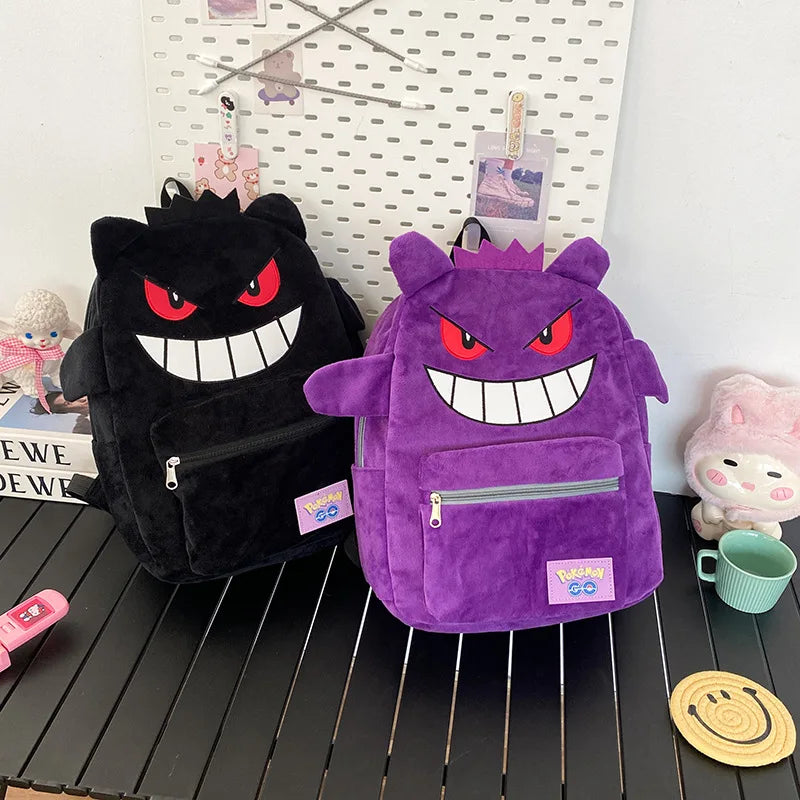 Pokemon Go Gengar Stylish Black Purple Backpack Trendy Cool Large Bag