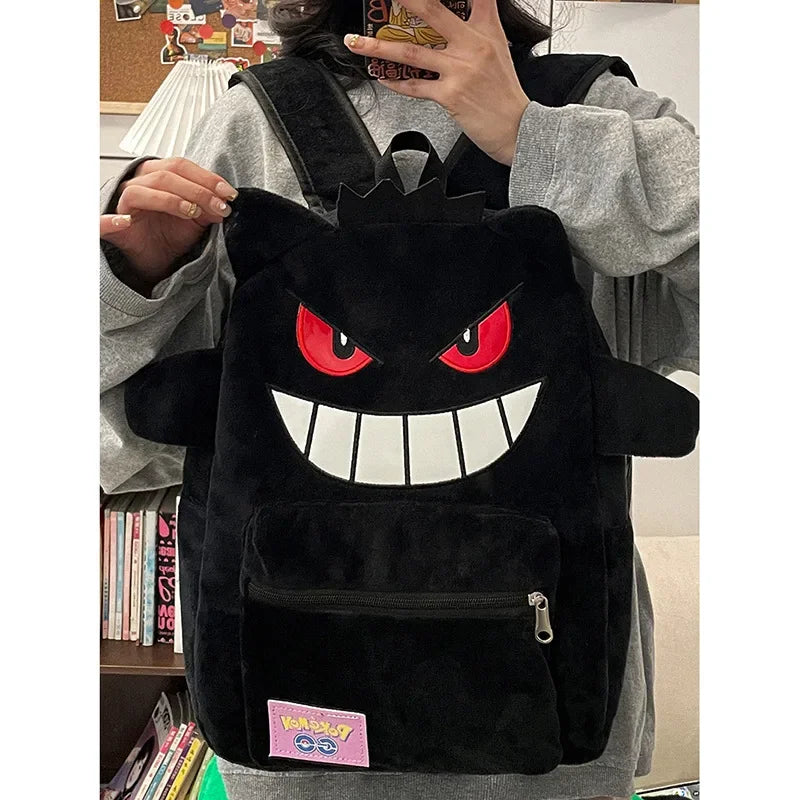 Pokemon Go Gengar Stylish Black Purple Backpack Trendy Cool Large Bag