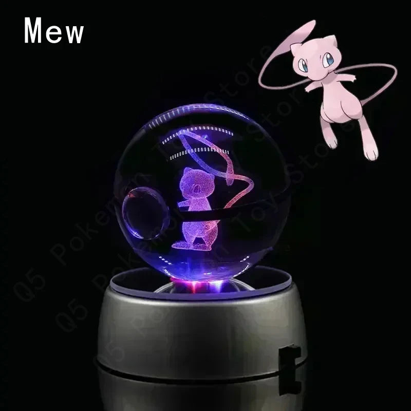 Pokemon Crystal Ball 3D Night Light With Lamp Base