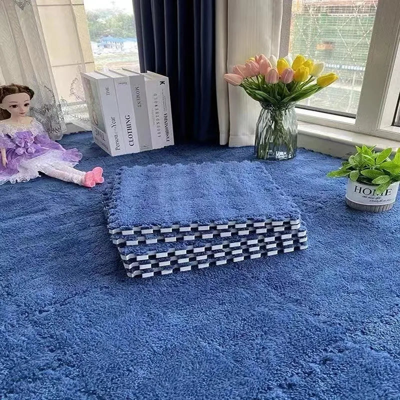 Soft Plush Rug Play Mat Puzzle Carpet Warm Playmat Interlocking Exercise Tiles Floor Carpet