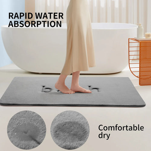 Bath Mats Simple Solid Color Super Soft Rebound Water Absorbent Quick Drying Foot Mat Bathroom Rug Shower Room Doormat