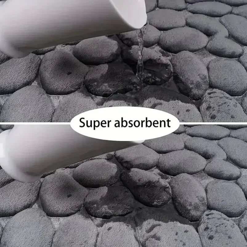 Embossed Pebble fiber carpet, bathroom living room anti slip mat, Pebble floor mat