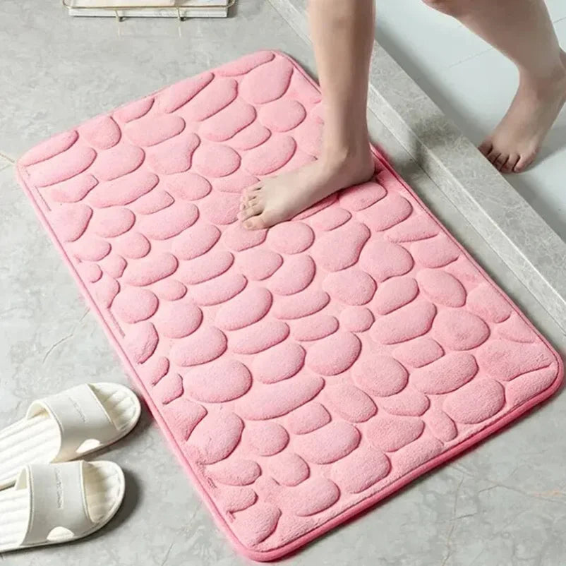 Embossed Pebble fiber carpet, bathroom living room anti slip mat, Pebble floor mat