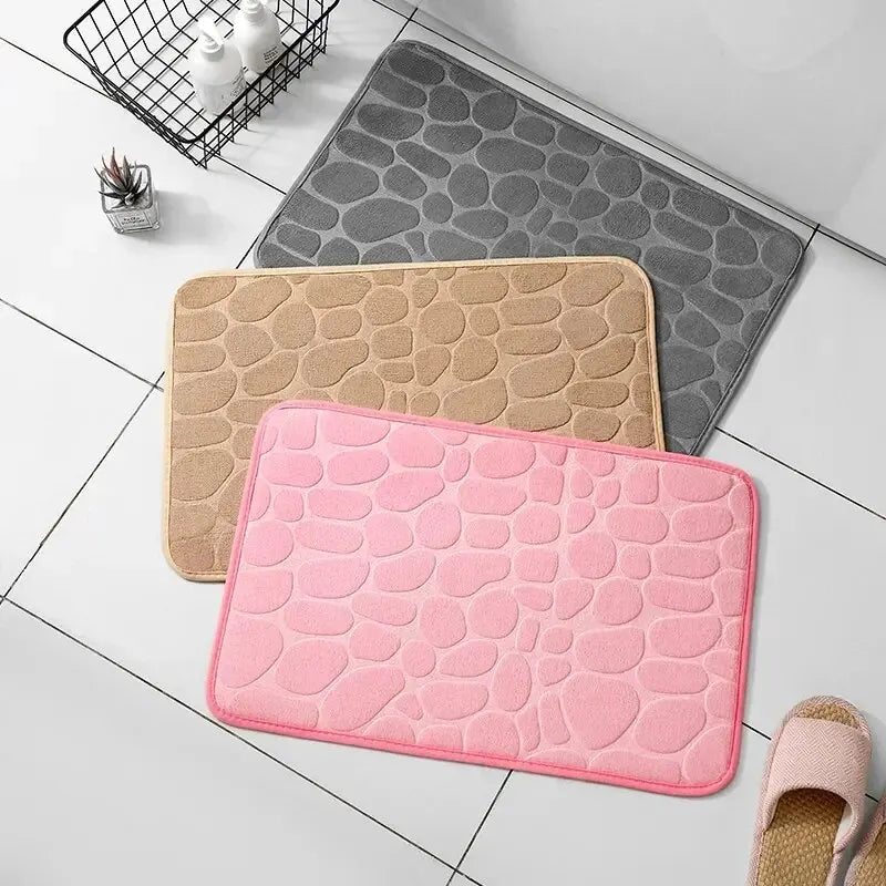 Embossed Pebble fiber carpet, bathroom living room anti slip mat, Pebble floor mat